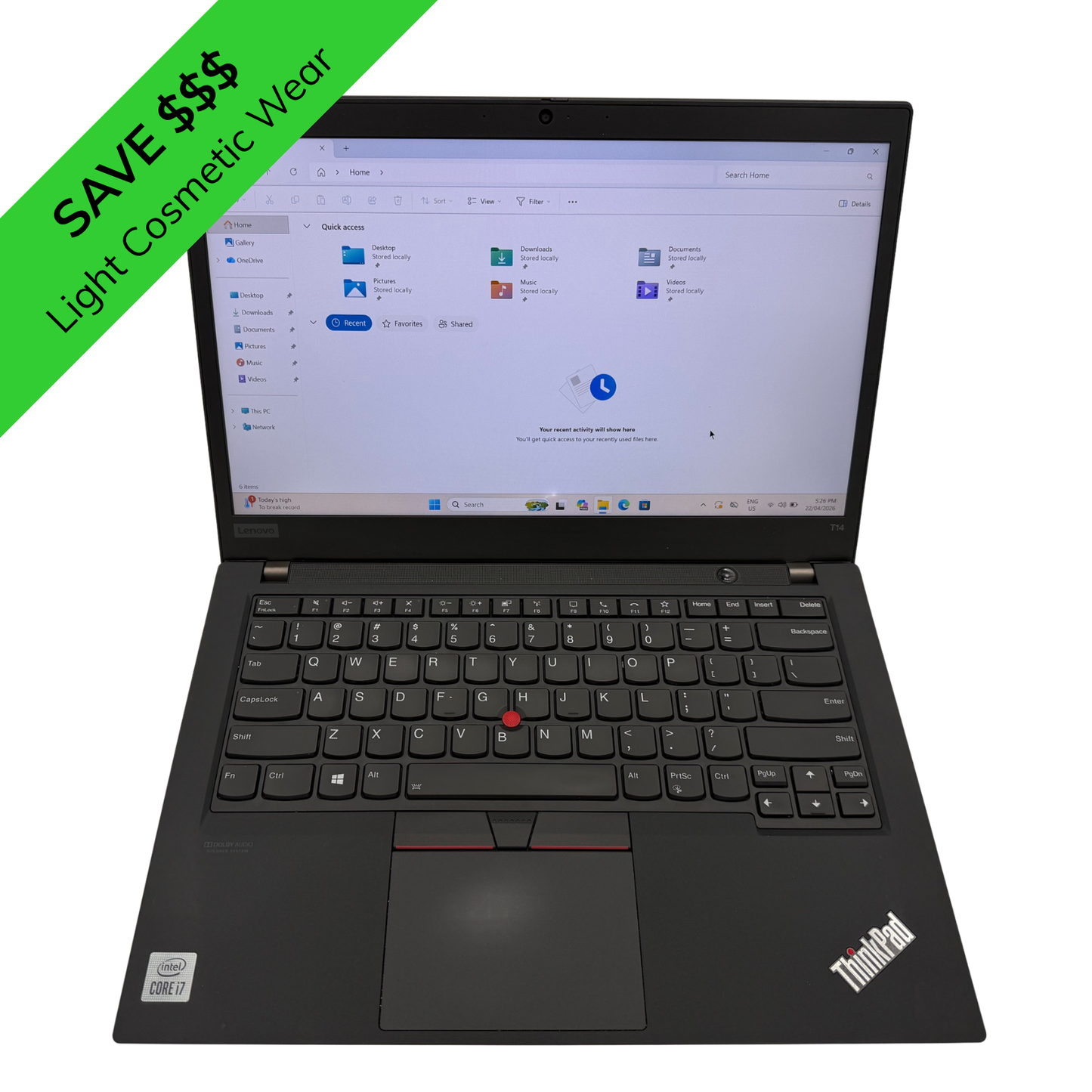 Lenovo ThinkPad T14 Gen1 14" FHD Laptop - Intel Core i7-10510U/16GB RAM/512GB SSD/Windows 11