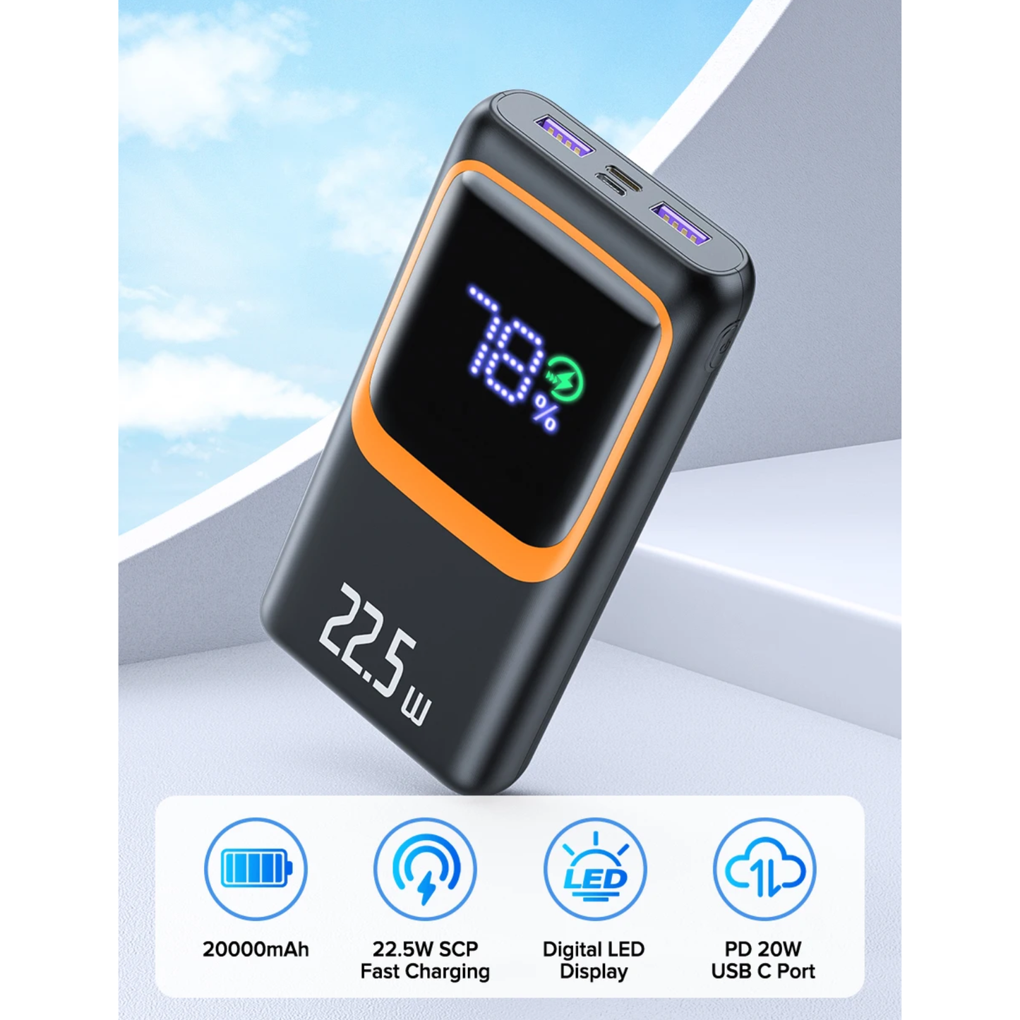 20000mAh Power Bank External Large Battery Capacity Fast Charging Portable Charger